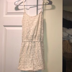 White lace romper spaghetti strap size small
